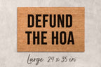 Funny Doormat - Defund the HOA Natural Coir Welcome Mat With Latex Backing