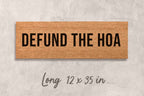 Funny Doormat - Defund the HOA Natural Coir Welcome Mat With Latex Backing