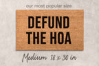 Funny Doormat - Defund the HOA Natural Coir Welcome Mat With Latex Backing