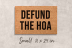 Funny Doormat - Defund the HOA Natural Coir Welcome Mat With Latex Backing