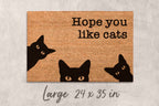 Funny Cat Doormat: 'Hope You Like Cats' Welcome Mat Cat Faces