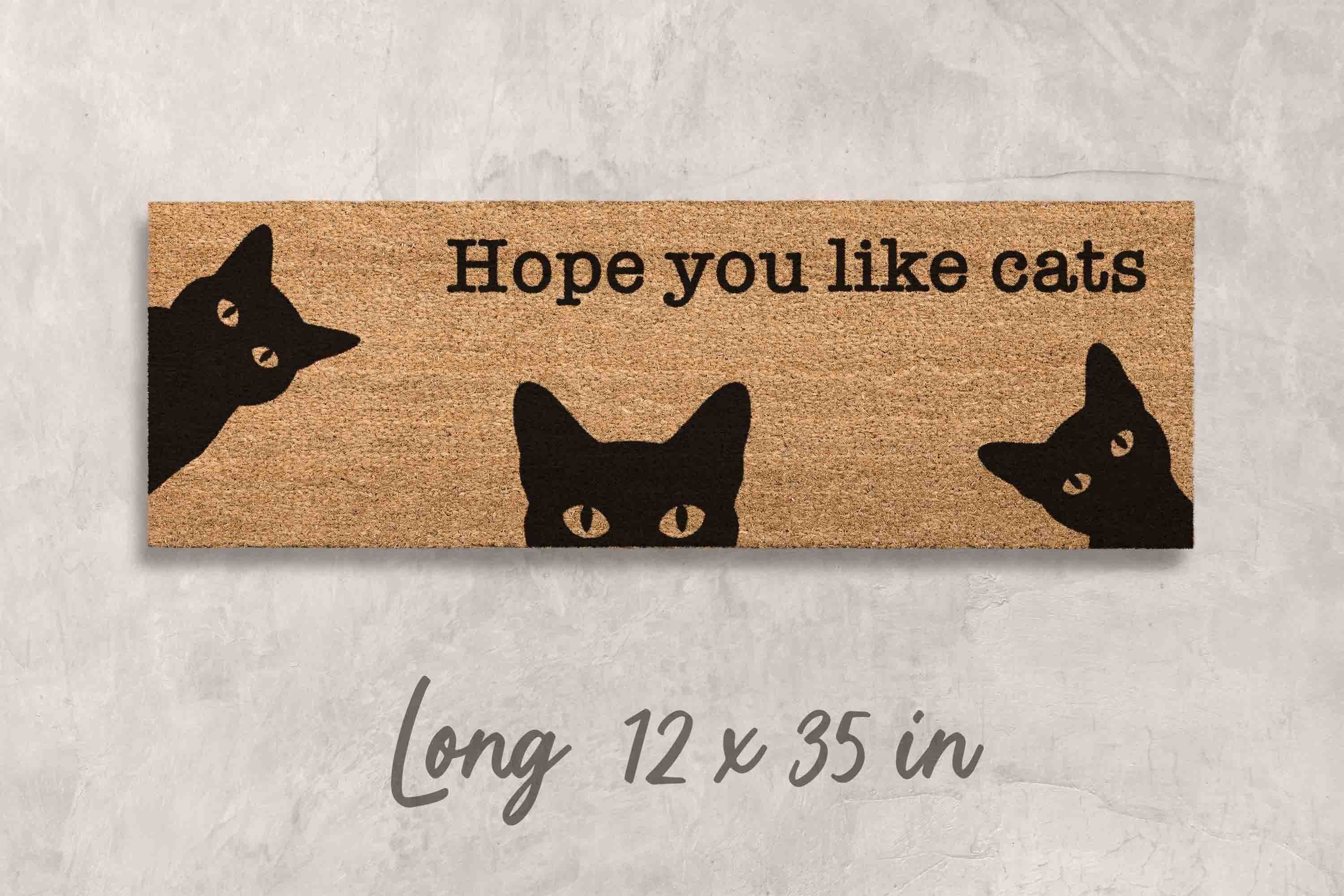 Funny Cat Doormat: 'Hope You Like Cats' Welcome Mat Cat Faces