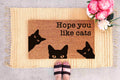 Funny Cat Doormat: 'Hope You Like Cats' Welcome Mat Cat Faces