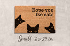 Funny Cat Doormat: 'Hope You Like Cats' Welcome Mat Cat Faces