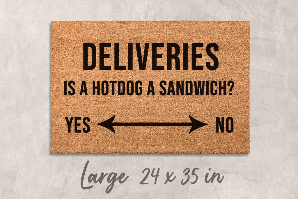 Hot Dog Doormat - Funny Welcome Mat with Natural Coir and Latex Backing