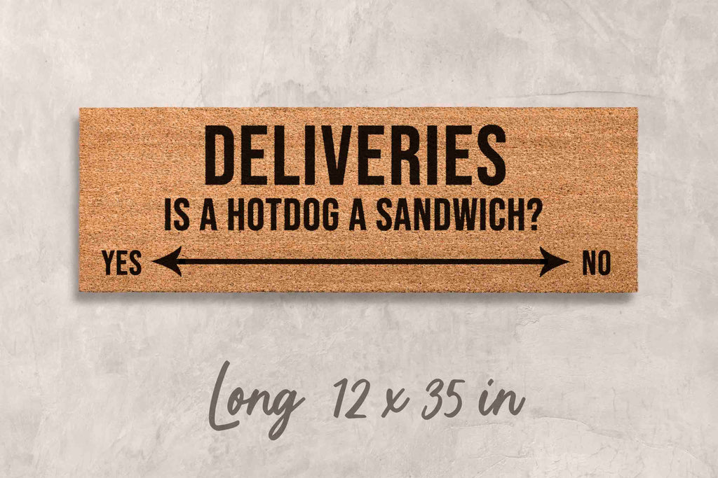Hot Dog Doormat - Funny Welcome Mat with Natural Coir and Latex Backing