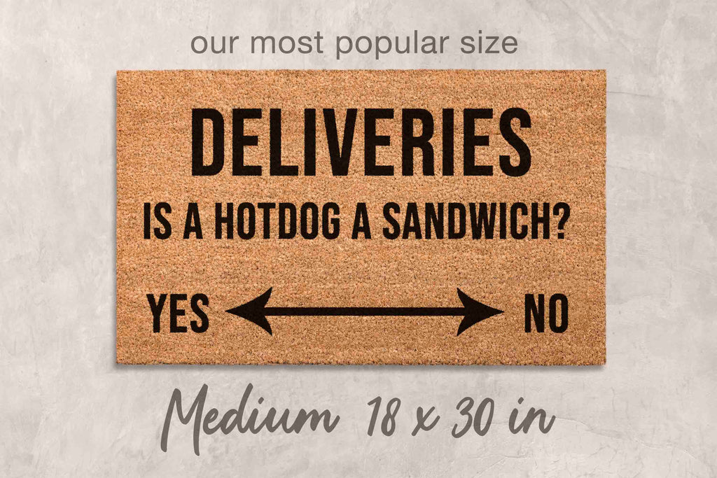 Hot Dog Doormat - Funny Welcome Mat with Natural Coir and Latex Backing