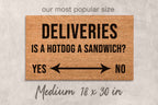 Hot Dog Doormat - Funny Welcome Mat with Natural Coir and Latex Backing