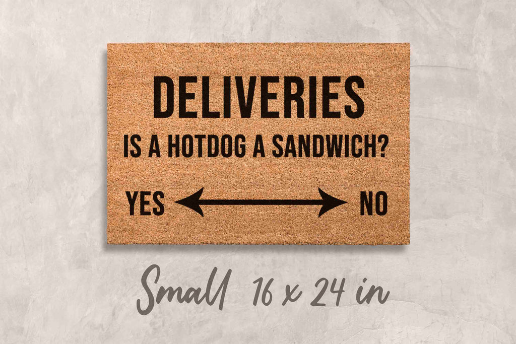 Hot Dog Doormat - Funny Welcome Mat with Natural Coir and Latex Backing