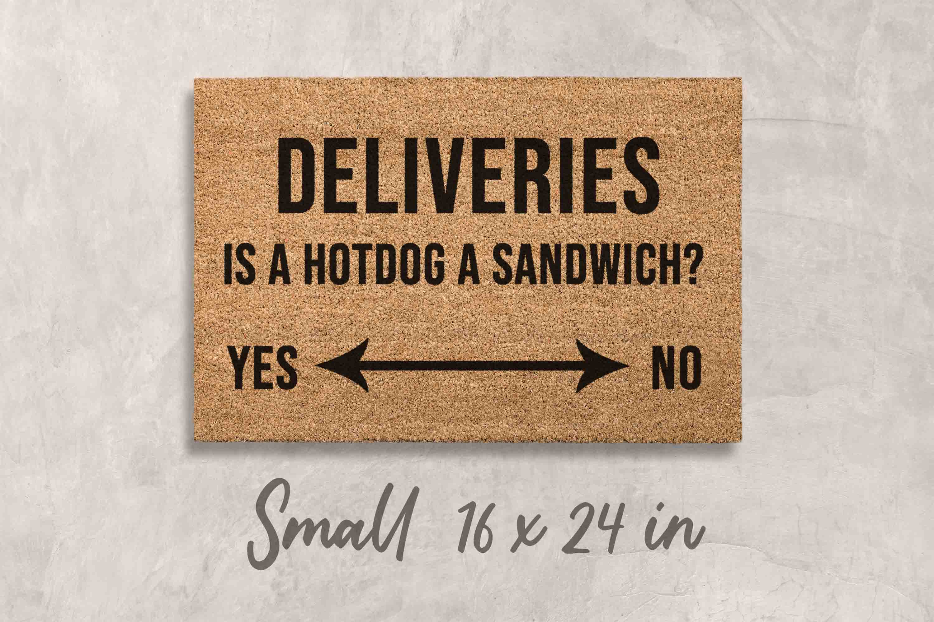 Hot Dog Sandwich Doormat for Delivery Drivers - Natural Coir and Latex