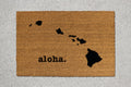 Hawaii State Doormat - Coir with Aloha Design