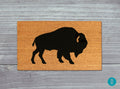 Buffalo Coir Doormat, Bison Silhouette (Natural Fibers, Latex)