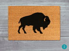 Buffalo Coir Doormat, Bison Silhouette (Natural Fibers, Latex)