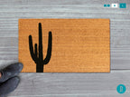 Cactus Welcome Mat - Natural Coir with Desert Design