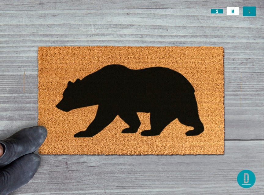 Bear Silhouette Doormat: Natural Coir Welcome Mat