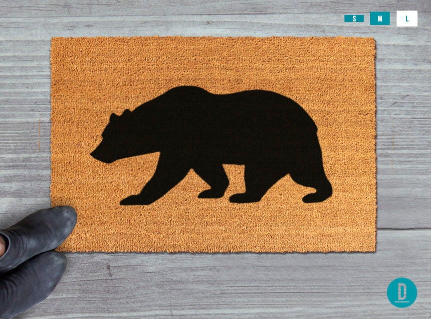 Bear Silhouette Doormat: Natural Coir Welcome Mat