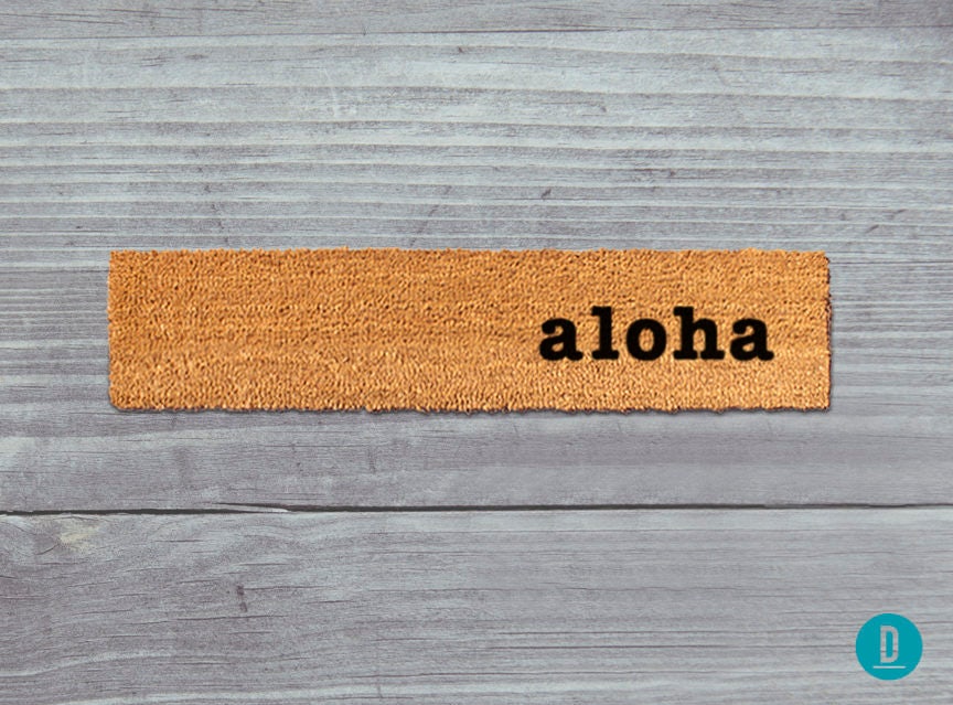 Aloha Skinny Doormat: Slim Natural Coir Welcome Mat
