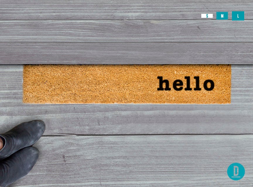 Hello Skinny Doormat, Hello Door Mat, Hello Welcome Mat, Skinny Door Mat, Skinny Doormat, Slim Doormat, Slim Mat, Hello Mat, Thin Doormat