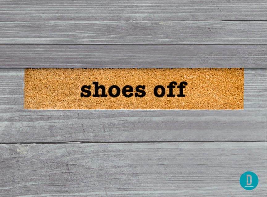 Shoes Off Skinny Doormat: Slim Natural Coir Welcome Mat