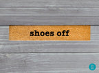 Shoes Off Skinny Doormat: Slim Natural Coir Welcome Mat
