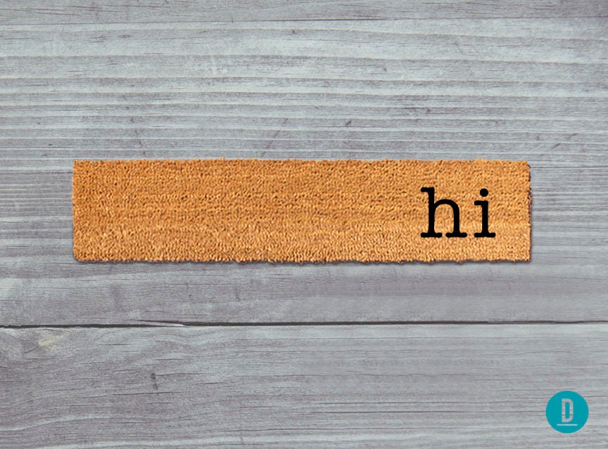 Skinny Doormat: Slim 'Hi' Welcome Mat for Small Spaces