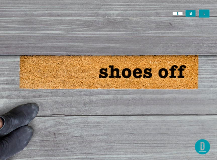 Shoes Off Skinny Doormat: Slim Natural Coir Welcome Mat