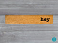 Skinny Doormat: Natural Coir 'Hey' Welcome Mat for Small Spaces