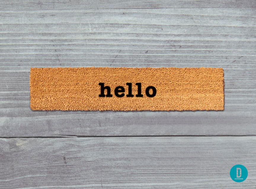 Hello Skinny Doormat, Hello Door Mat, Hello Welcome Mat, Skinny Door Mat, Skinny Doormat, Slim Doormat, Slim Mat, Hello Mat, Thin Doormat