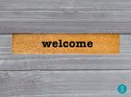 Welcome Skinny Doormat, Natural Coir Slim Mat (Thin, Latex Backing)
