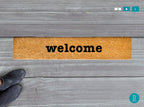 Welcome Skinny Doormat, Natural Coir Slim Mat (Thin, Latex Backing)