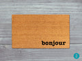 Bonjour Door Mat: French Style - Natural Coir with Latex Backing