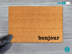 Bonjour Door Mat: French Style - Natural Coir with Latex Backing