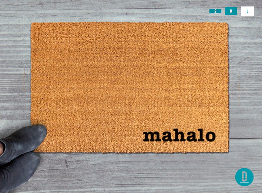 Mahalo Doormat, Mahalo Door Mat, Mahalo Welcome Mat, Hawaii Doormat, Hawaii Door Mat, Hawaii Welcome Mat, Island Doormat, Hawaiian Door Mat