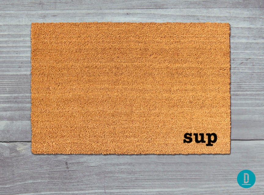 Funny Sup Doormat: Natural Coir Welcome Mat (Latex Backing)