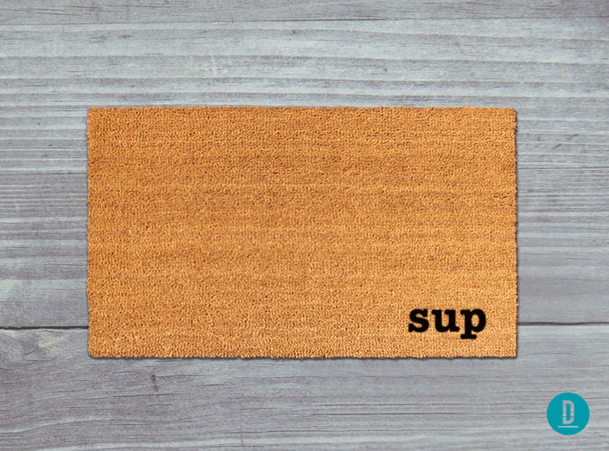 Funny Sup Doormat: Natural Coir Welcome Mat (Latex Backing)