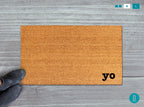 Funny Yo Doormat, Natural Coir (Latex Backing, Outdoor Welcome Mat)