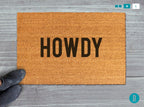 Howdy Doormat: Rustic Western Welcome Mat (Natural Coir, Latex)