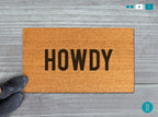 Howdy Doormat: Rustic Western Welcome Mat (Natural Coir, Latex)