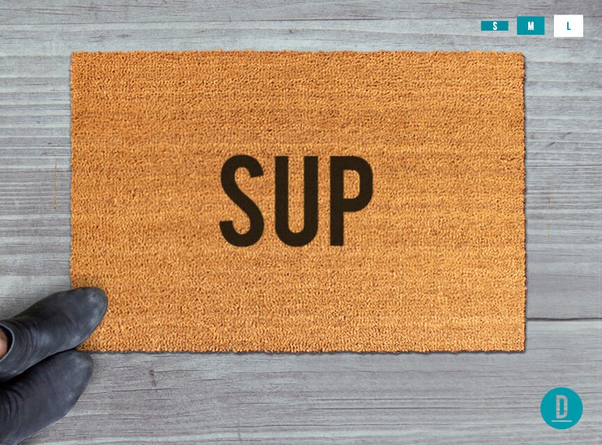 Sup Doormat, Sup Door Mat, Sup Welcome Mat, Sup Mat, Sup, Funny Doormat, Whats Up Doormat, Sup Rug, Whats Up, What's Up Doormat, What's Up