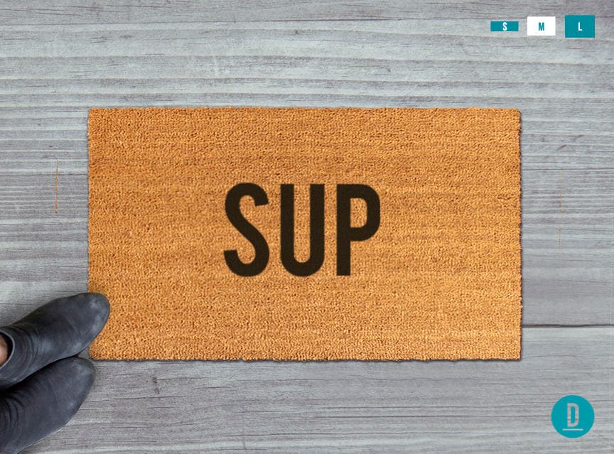 Sup Doormat: Funny Natural Coir Mat (Latex Backing)
