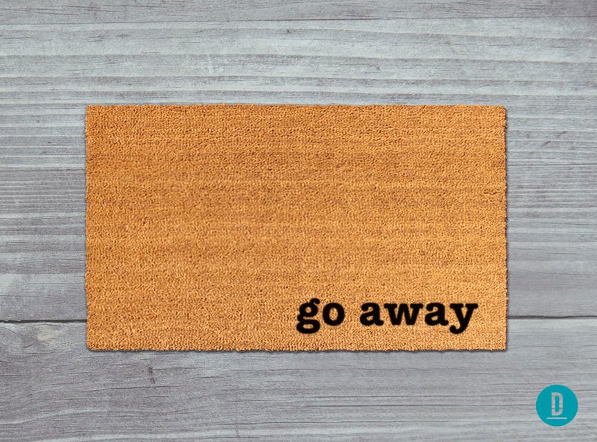 Funny Go Away Doormat: Natural Coir, Rude Welcome Mat
