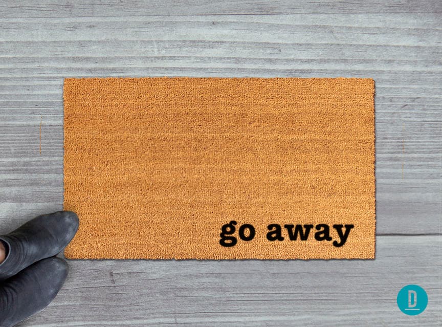 Funny Go Away Doormat: Natural Coir, Rude Welcome Mat