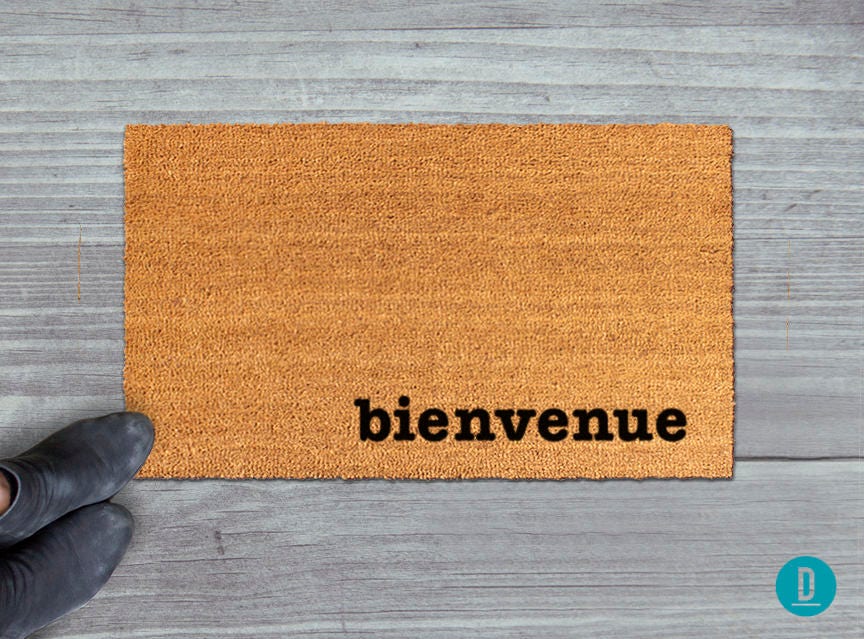 French Bienvenue Doormat - Natural Coir Welcome Mat