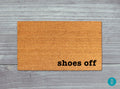 Shoes Off Doormat: Natural Coir Welcome Mat for Entryway