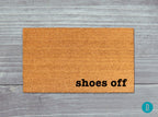 Shoes Off Doormat: Natural Coir Welcome Mat for Entryway