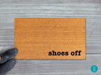 Shoes Off Doormat: Natural Coir Welcome Mat for Entryway