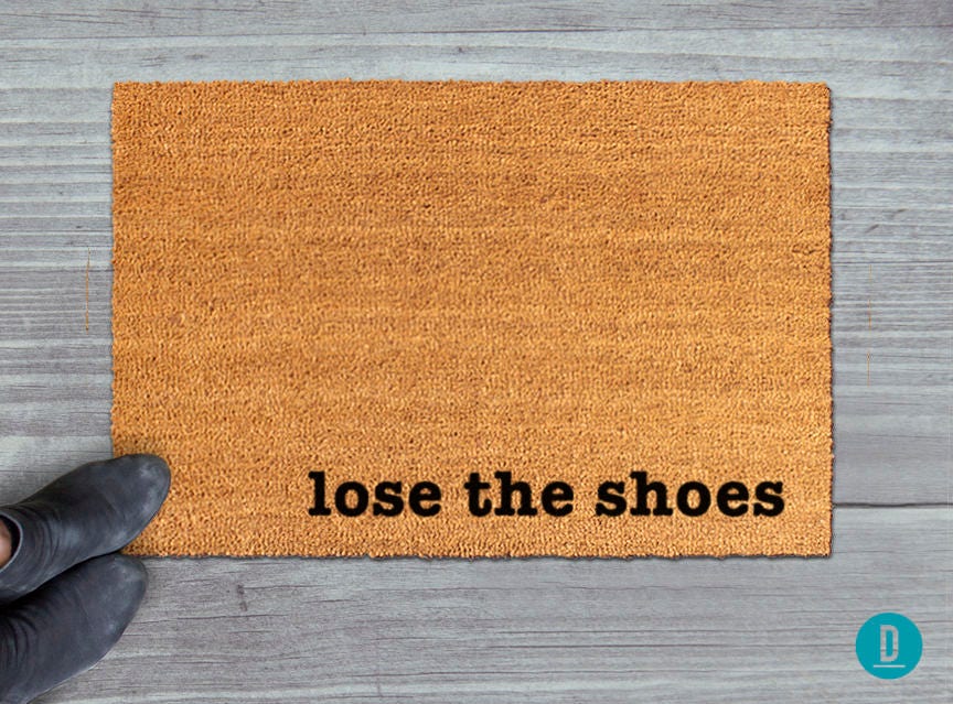 Lose The Shoes Doormat: Natural Coir, Latex Backed Welcome Mat