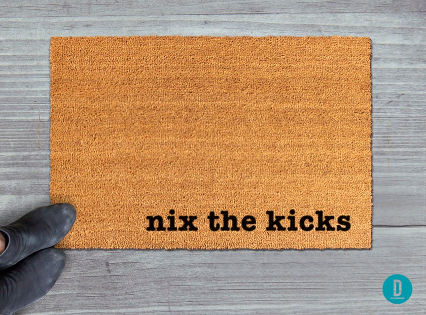 Shoes Off Doormat: Nix The Kicks Design - Natural Coir Fiber