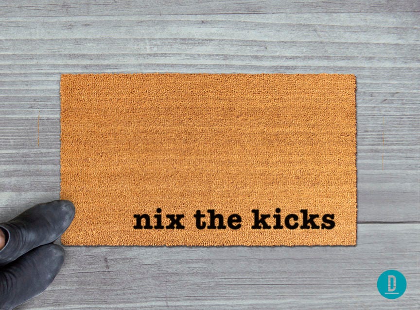 Shoes Off Doormat: Nix The Kicks Design - Natural Coir Fiber