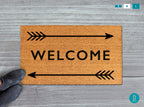 Welcome Door Mat: Natural Coir Fiber - Arrow Pattern